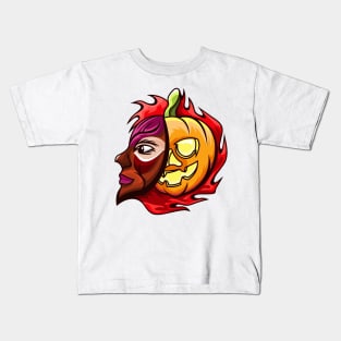 Halloween Pumpkin Head Kids T-Shirt